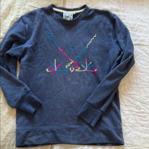 Rare Jungmaven + Fort Lonesome Navy Chain-Stitch Sweatshirt